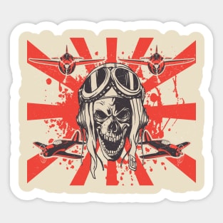 Kamikaze Skull Sticker